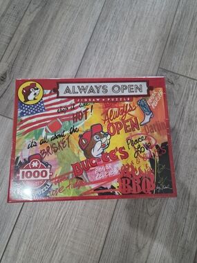 Buc-ee's "Always Open" 1000-Piece Jigsaw Puzzle - Red/Yellow New